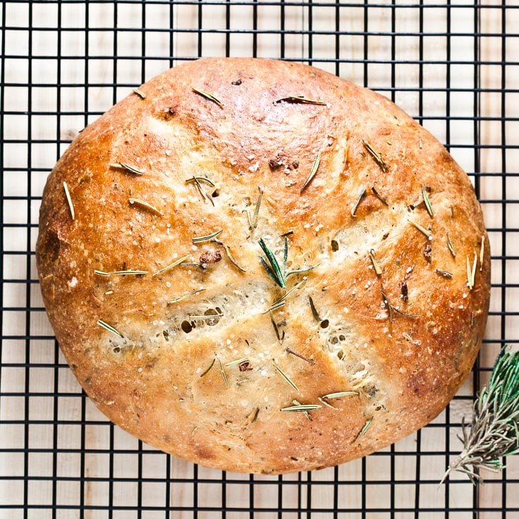 No-Knead Rustic Garlic Thermomix Bread