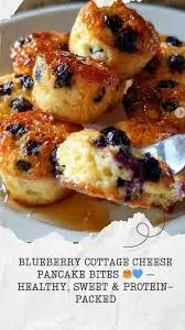 Thermomix Fluffy Blueberry Cottage Cheese Pancake Bites